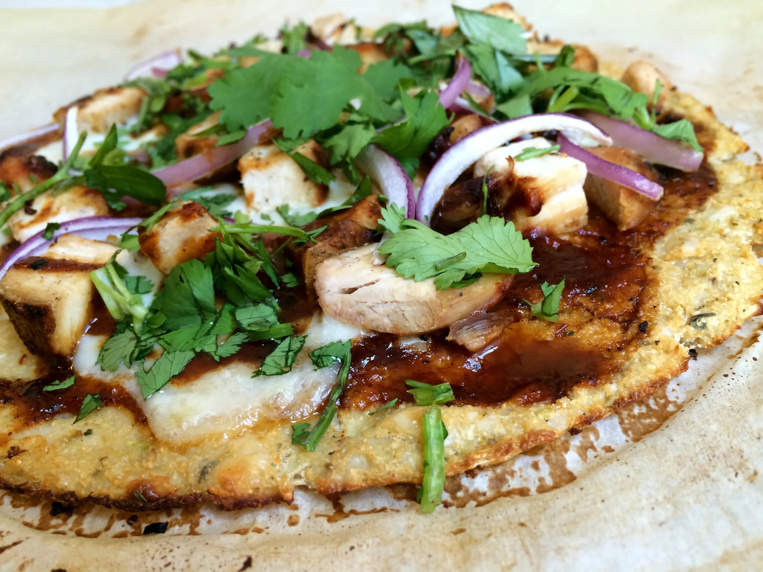BBQ Chicken Pizza with Cauliflower Crust — My Engineered Nutrition
